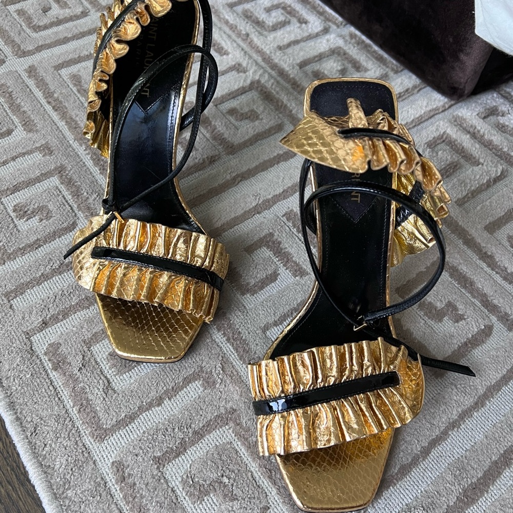 Saint Laurent Gold Heels